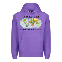 Purple the world is a cat playing with australia 2020 shirt Premium Hoodie - PixelWave
