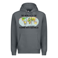 Rock the world is a cat playing with australia 2020 shirt Premium Hoodie - PixelWave