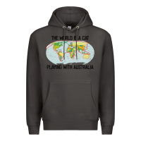 Smoke the world is a cat playing with australia 2020 shirt Premium Hoodie - PixelWave