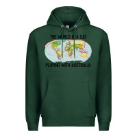 Sports Green the world is a cat playing with australia 2020 shirt Premium Hoodie - PixelWave