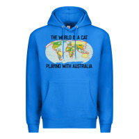 True Royal the world is a cat playing with australia 2020 shirt Premium Hoodie - PixelWave