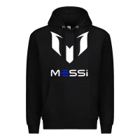 Black messi Premium Hoodie - PixelWave