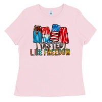 Bubblegum Pink tasted like freedom Ladies Tee - RacoonDesign