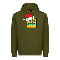 Army Green Geometry Dash Premium Hoodie - PixelWave