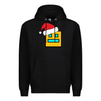 Black Geometry Dash Premium Hoodie - PixelWave