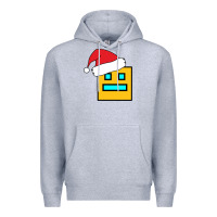 Heather Grey Geometry Dash Premium Hoodie - PixelWave