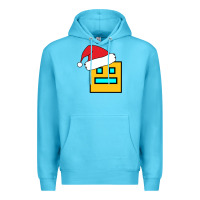 Ocean Blue Geometry Dash Premium Hoodie - PixelWave