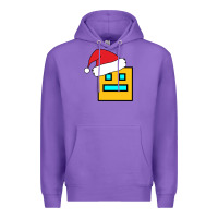 Purple Geometry Dash Premium Hoodie - PixelWave