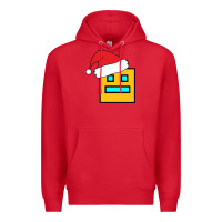 Red Geometry Dash Premium Hoodie - PixelWave