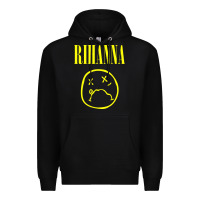Black Grunge Rihanna Premium Hoodie - PixelWave