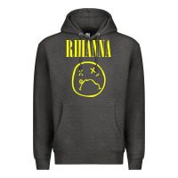 Charcoal Heather Grunge Rihanna Premium Hoodie - PixelWave