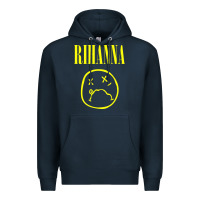 Navy Grunge Rihanna Premium Hoodie - PixelWave