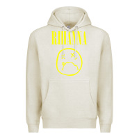 Oatmeal Heather Grunge Rihanna Premium Hoodie - PixelWave