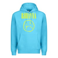 Ocean Blue Grunge Rihanna Premium Hoodie - PixelWave