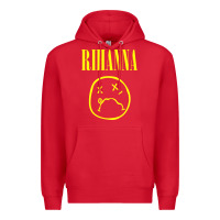 Red Grunge Rihanna Premium Hoodie - PixelWave