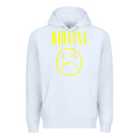 White Grunge Rihanna Premium Hoodie - PixelWave
