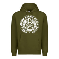 Army Green World Oyama Karate Organization ( white ) Premium Hoodie - PixelWave