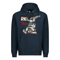 Navy RKL Keep Laughing Essential Premium Hoodie - PixelWave