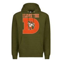 Army Green i love the d broncos football quote Premium Hoodie - PixelWave