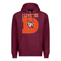 Burgundy i love the d broncos football quote Premium Hoodie - PixelWave