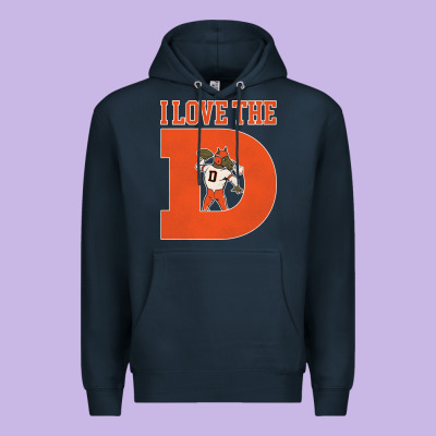 I Love The D Broncos Football Quote Premium Hoodie Designed By Pixelwave