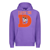 Purple i love the d broncos football quote Premium Hoodie - PixelWave