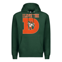 Sports Green i love the d broncos football quote Premium Hoodie - PixelWave