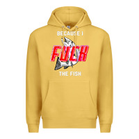 Antique Gold because i fuck the fish Premium Hoodie - PixelWave