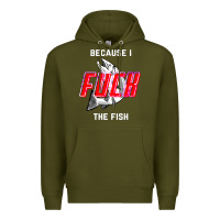 Army Green because i fuck the fish Premium Hoodie - PixelWave