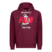 Burgundy because i fuck the fish Premium Hoodie - PixelWave