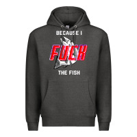 Charcoal Heather because i fuck the fish Premium Hoodie - PixelWave