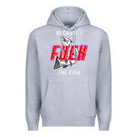 Heather Grey because i fuck the fish Premium Hoodie - PixelWave