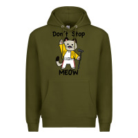 Army Green Don´t Stop Meow Premium Hoodie - PixelWave