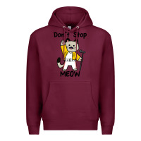 Burgundy Don´t Stop Meow Premium Hoodie - PixelWave