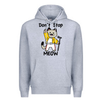 Heather Grey Don´t Stop Meow Premium Hoodie - PixelWave