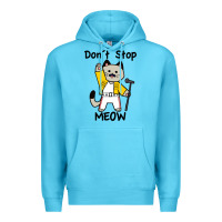 Ocean Blue Don´t Stop Meow Premium Hoodie - PixelWave