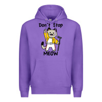 Purple Don´t Stop Meow Premium Hoodie - PixelWave