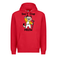 Red Don´t Stop Meow Premium Hoodie - PixelWave