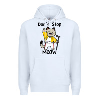 White Don´t Stop Meow Premium Hoodie - PixelWave