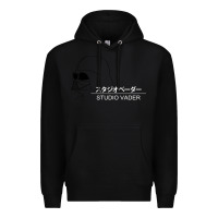 Black studio vader   star Premium Hoodie - PixelWave
