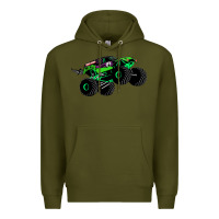 Army Green monster truck grave digger Premium Hoodie - PixelWave