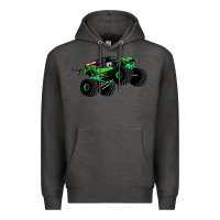 Charcoal Heather monster truck grave digger Premium Hoodie - PixelWave