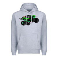 Heather Grey monster truck grave digger Premium Hoodie - PixelWave