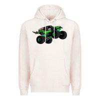 Pale Pink monster truck grave digger Premium Hoodie - PixelWave