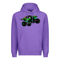 Purple monster truck grave digger Premium Hoodie - PixelWave