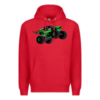 Red monster truck grave digger Premium Hoodie - PixelWave