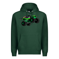 Sports Green monster truck grave digger Premium Hoodie - PixelWave
