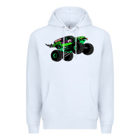 White monster truck grave digger Premium Hoodie - PixelWave