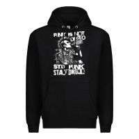 Black Stay Punk Stay Drunk Premium Hoodie - PixelWave