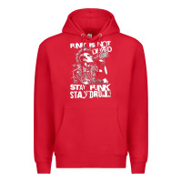 Red Stay Punk Stay Drunk Premium Hoodie - PixelWave